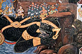 Detail from a mural painting with a 'Ramakien' motif - Thai version of the Indian Ramayana - from the temple complex of the Emerald Buddha, Bangkok (late 18th century) 